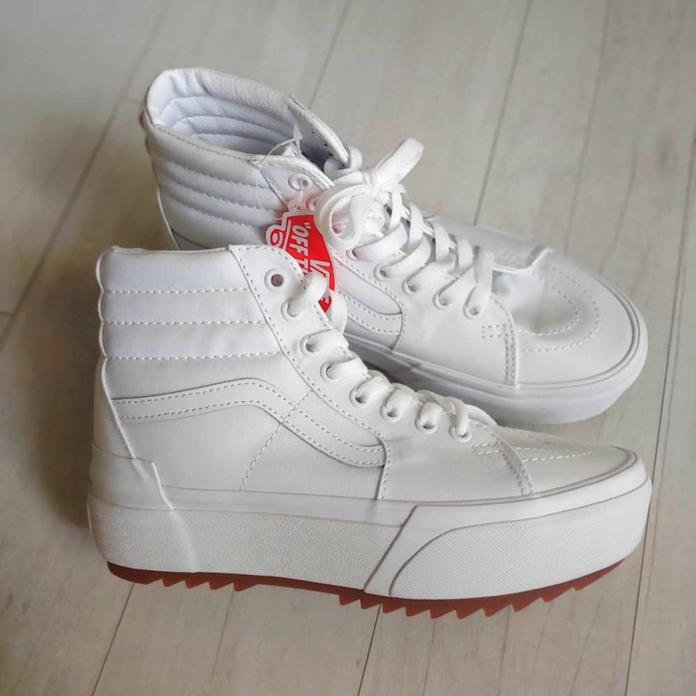 VANS NEW Sk8-Hi Canvas Stacked Platform Shoes